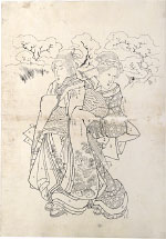 Utagawa Kuniyoshi Preparatory Drawing related to right sheet of trip…