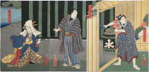 Utagawa Kunisada (Toyokuni III) Actors Ichikawa Ichizo III as detchi [apprentice] …