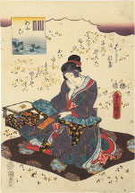 Utagawa Kunisada (Toyokuni III) Aoi, from an untitled series of Genji pictures
