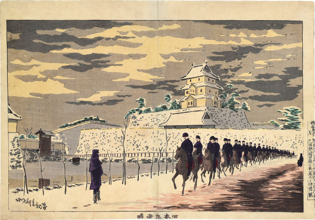 Kobayashi Kiyochika Fine Weather after Snowfall Edo Castle