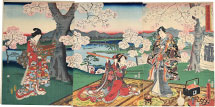 Utagawa Kunisada (Toyokuni III) Spring at Mount Arashi