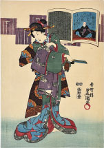 Utagawa Kunisada (Toyokuni III) no. 69,  Priest Noin