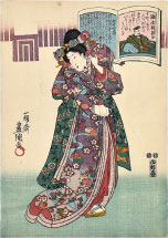 Utagawa Kunisada (Toyokuni III) no. 74, Minamoto no Toshiyori Ason
