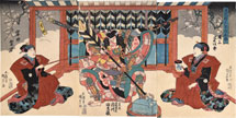 Utagawa Kunisada (Toyokuni III) Parody of the Root of Yanone Goro