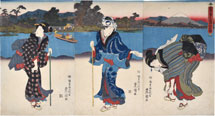 Utagawa Kunisada (Toyokuni III) Edo Flowers Traveling as far as the Islands [Enosh…