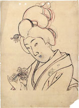Yoshu Chikanobu Cherry Blossom- Preparatory Drawing for unpublishe…