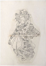 attributed to Utagawa Kuniyoshi Preparatory Drawing of a Walking Beauty