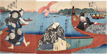 Utagawa Kuniyoshi Sawamura Tossho as the geisha Ohatsu; Nakamura Uta…