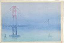 Kakunen Tsuruoka Golden Gate Bridge in Fog (test print)