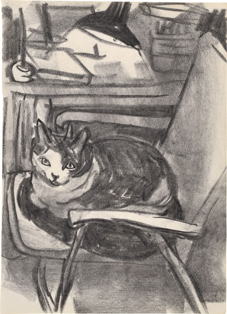 Kyohei Inukai Cat on Chair Under Desklamp