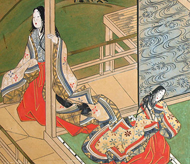 Scholten Japanese Art Monogatari Tales Of Japan Pair Of Six Panel Screens Depicting Twelve Chapters From The Tale Of Genji